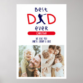 野球スポーツ最高のパパのフォトファーザーの日 ポスター