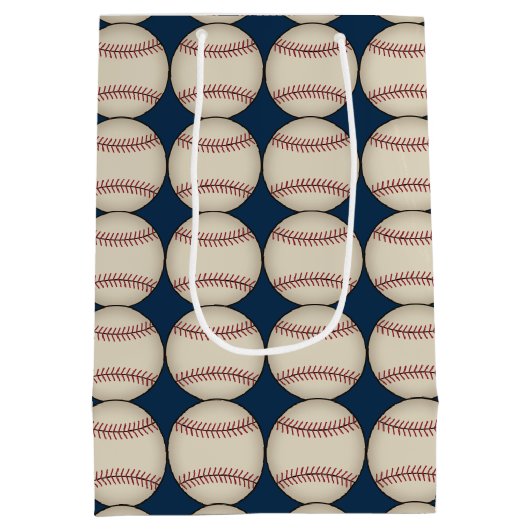 野球スポーツ誕生日クリスマス抱き枕 ミディアムペーパーバッグ (裏面)