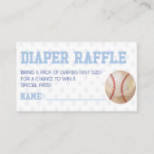 野球スポーツ赤ちゃんシャワーおむつラッフル エンクロージャーカード (正面)