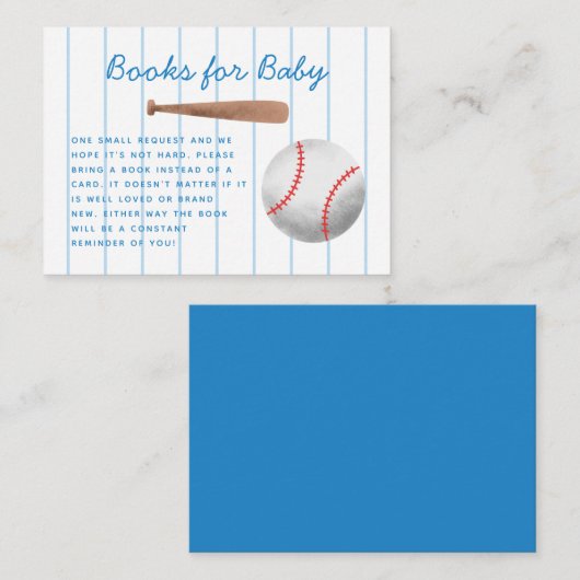 野球スポーツ赤ちゃんシャワー予約リクエスト エンクロージャーカード (正面/裏面)
