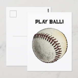 野球スポーツ遊ボールバッターアップスケッチ ポストカード