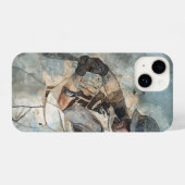 野球スポーツ選手のスイングこうもり球 iPhoneケース (裏面横)