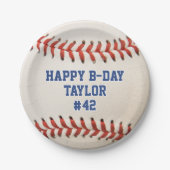 野球スポーツ選手の名前チーム番号誕生日 ペーパープレート (正面)