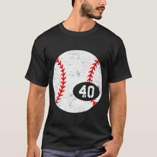 野球スポーツ40番ユニフォームナンバープリントおもしろTシャツ Tシャツ