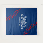 野球スポーツ·ネービー·ブルー·ベイビー·シャワーバックドロップ タペストリー (正面(横))