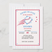 野球スポーティ誕生日子供へ写真 招待状 (正面)