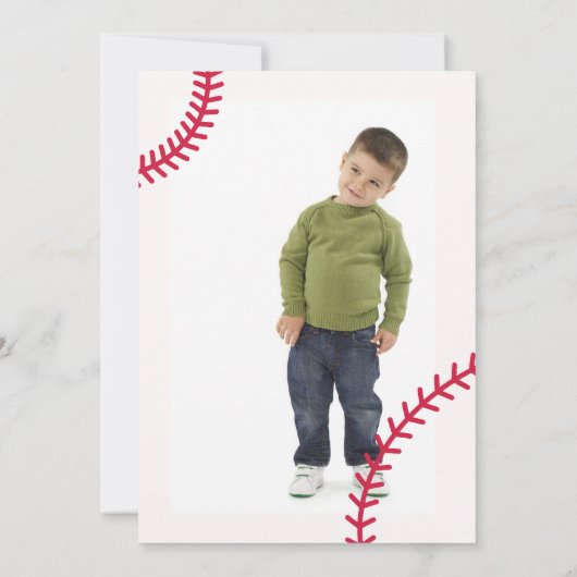 野球スポーティ誕生日子供へ写真 招待状 (裏面)