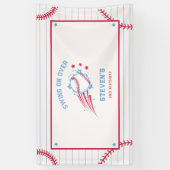 野球スポーティ誕生日子供へ写真 横断幕 (縦)