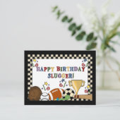 野球スラッガー誕生日カード ポストカード (スタンド正面)