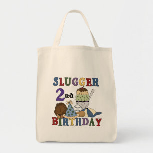 野球スラッガー2nd誕生日Tシャツとギフト トートバッグ