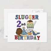 野球スラッガー2nd誕生日Tシャツとギフト ポストカード (正面/裏面)