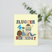 野球スラッガー4歳の誕生日 ポストカード (スタンド正面)