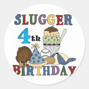 野球スラッガー4歳の誕生日 ラウンドシール