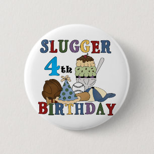 野球スラッガー4歳の誕生日 缶バッジ
