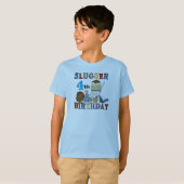 野球スラッガー4歳の誕生日 Tシャツ (正面フル)