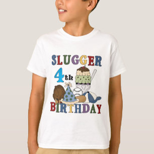 野球スラッガー4歳の誕生日 Tシャツ