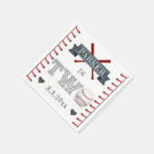 野球セカンド誕生日 パーソナライズされた スタンダードカクテルナプキン (角)