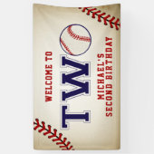 野球セカンド誕生日 横断幕 (縦)