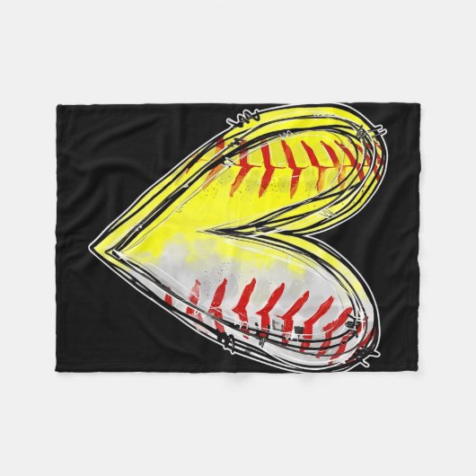 野球ソフトボールのお母さんの母の日の女性の両方 フリースブランケット (正面(横))