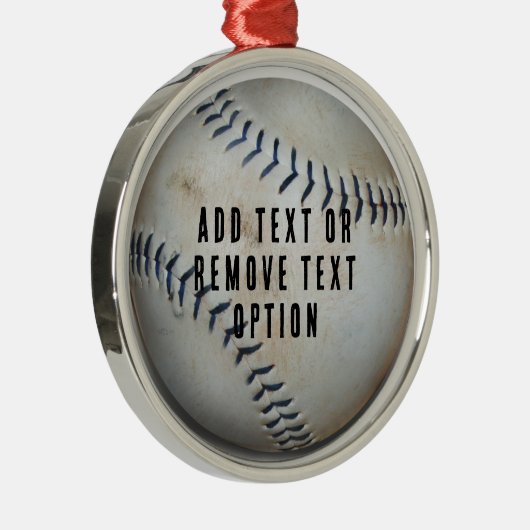 野球ソフトボールのクリスマス メタルオーナメント (右)
