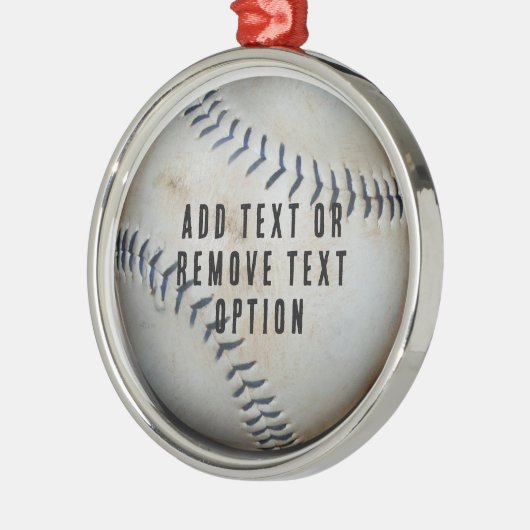 野球ソフトボールのクリスマス メタルオーナメント (左)