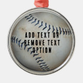 野球ソフトボールのクリスマス メタルオーナメント (正面)
