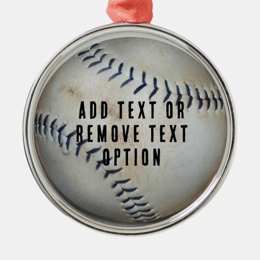 野球ソフトボールのクリスマス メタルオーナメント (正面)