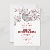 野球ソフトボールのシーズン終了お祝い 招待状 (正面)