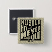 野球ソフトボールのハッスル、ヒットとネバーピやめン 缶バッジ (正面&裏面)