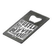 野球ソフトボールの喧騒、ヒットと決してやめない クレジットカード栓抜き (裏面アングル)