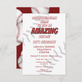 野球ソフトボールの子供たちシーズンバンケット終了 招待状 (正面/裏面)