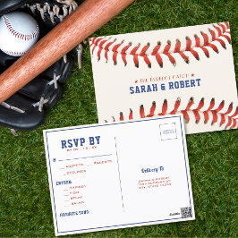 野球ソフトボールザ・パーフェクトキャッチ結婚式RSVP ポストカード