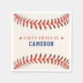 野球ソフトボールスポーツハッピーバースデーパーティー スタンダードカクテルナプキン (正面)