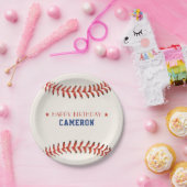 野球ソフトボールスポーツハッピーバースデーパーティー ペーパープレート (パーティー)