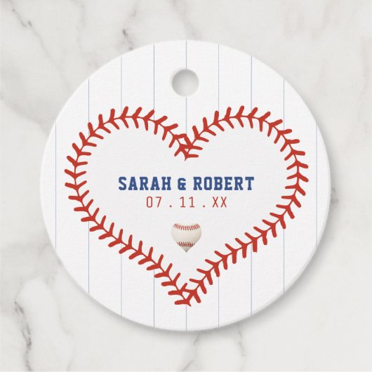 野球ソフトボールスポーツハート結婚Pinstried フェイバータグ (正面)