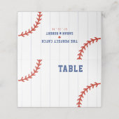 野球ソフトボールスポーツハート結婚Pinstried プレイスカード (外部開封)