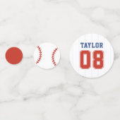 野球ソフトボールスポーツピンストライプ誕生日パーティー コンフェッティ (正面)