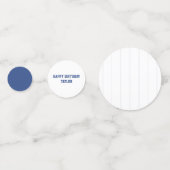 野球ソフトボールスポーツピンストライプ誕生日パーティー コンフェッティ (裏面)