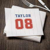 野球ソフトボールスポーツピンストライプ誕生日パーティー スタンダードカクテルナプキン