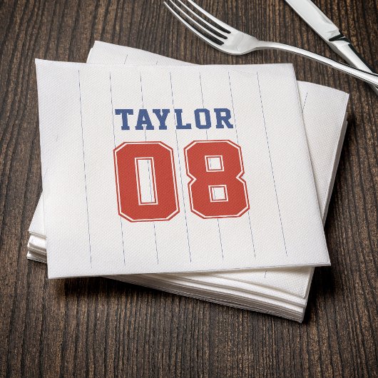 野球ソフトボールスポーツピンストライプ誕生日パーティー スタンダードカクテルナプキン