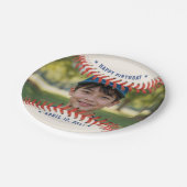 野球ソフトボールスポーツフォトハッピーバースデーパーティー ペーパープレート (アングル)