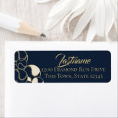 野球ソフトボールネイビーブルーと金ゴールドアドレス ラベル (インサイチュ)