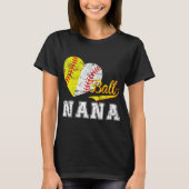 野球ソフトボールハート七母マザーズデイ Tシャツ (正面)