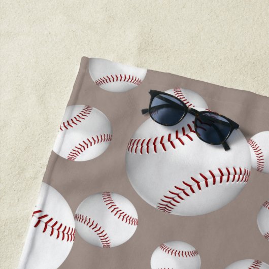 野球ソフトボールパーソナライズされた模様 ビーチタオル (インサイチュ)