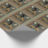 野球ソフトボール名年齢番号誕生日 ラッピングペーパー (角)