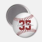 野球ソフトボール少年少女パーソナライズされた マグネット (正面/裏面)