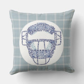 野球ソフトボール捕手マスクカリグラム枕 クッション (裏面)