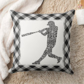 野球ソフトボール選手ワードアート クッション (ブランケット)