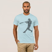 野球ソフトボール選手ワードアート Tシャツ (正面フル)