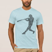 野球ソフトボール選手ワードアート Tシャツ (正面)